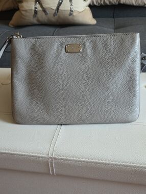 Michael Kors Large Wristlet In Light Gray